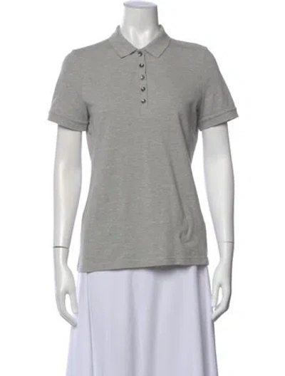 Pre-owned Burberry Short Sleeve Polo In Gray
