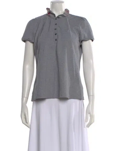 Pre-owned Burberry Short Sleeve Polo In Gray