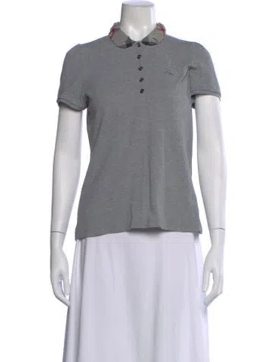 Pre-owned Burberry Short Sleeve Polo In Gray