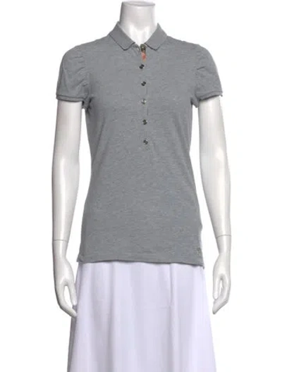 Pre-owned Burberry Short Sleeve Polo In Gray