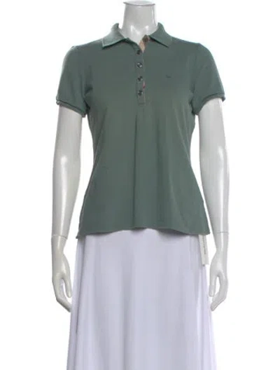 Pre-owned Burberry Short Sleeve Polo In Green