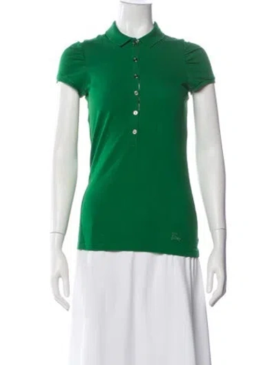 Pre-owned Burberry Short Sleeve Polo In Green