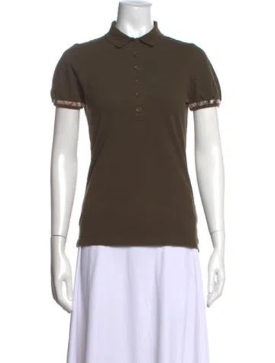Pre-owned Burberry Short Sleeve Polo In Green