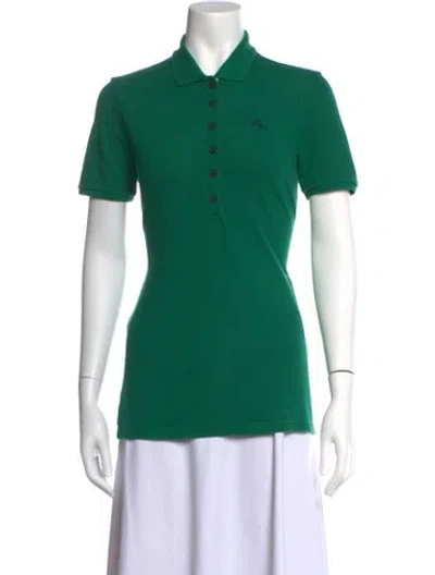 Pre-owned Burberry Short Sleeve Polo In Green