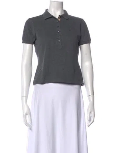 Pre-owned Burberry Short Sleeve Polo In Grey