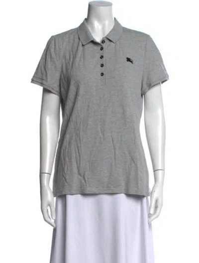 Pre-owned Burberry Short Sleeve Polo In Grey