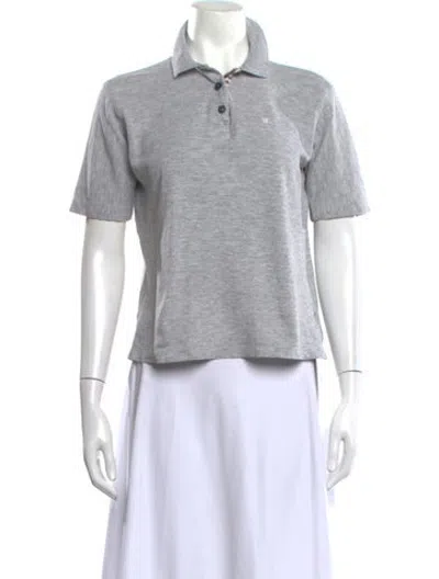 Pre-owned Burberry Short Sleeve Polo In Grey