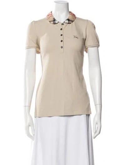 Pre-owned Burberry Short Sleeve Polo In Neutral