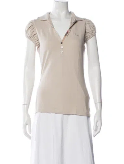 Pre-owned Burberry Short Sleeve Polo In Neutral