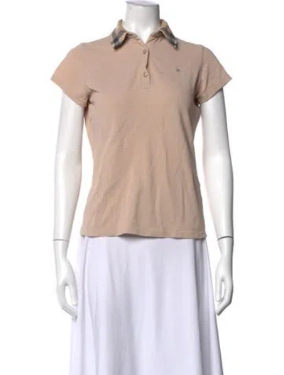 Pre-owned Burberry Short Sleeve Polo In Neutrals