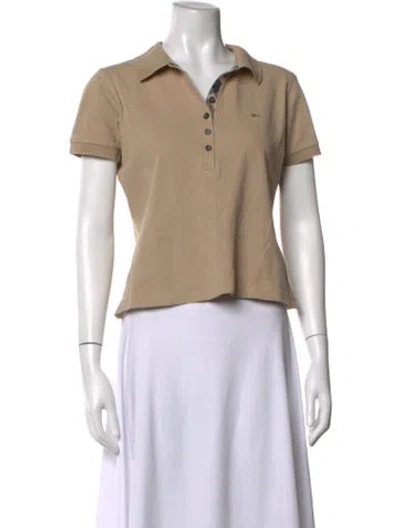 Pre-owned Burberry Short Sleeve Polo In Neutrals