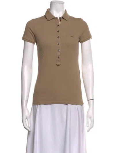 Pre-owned Burberry Short Sleeve Polo In Neutrals
