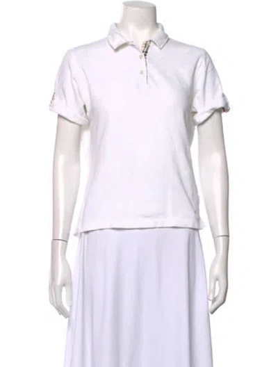 Pre-owned Burberry Short Sleeve Polo In Neutrals