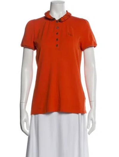 Pre-owned Burberry Short Sleeve Polo In Orange