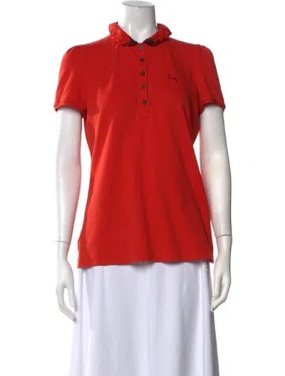Pre-owned Burberry Short Sleeve Polo In Orange