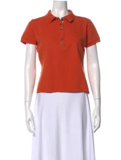 Pre-owned Burberry Short Sleeve Polo In Orange