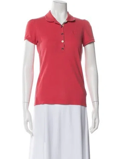 Pre-owned Burberry Short Sleeve Polo In Pink