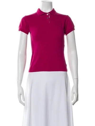 Pre-owned Burberry Short Sleeve Polo In Pink