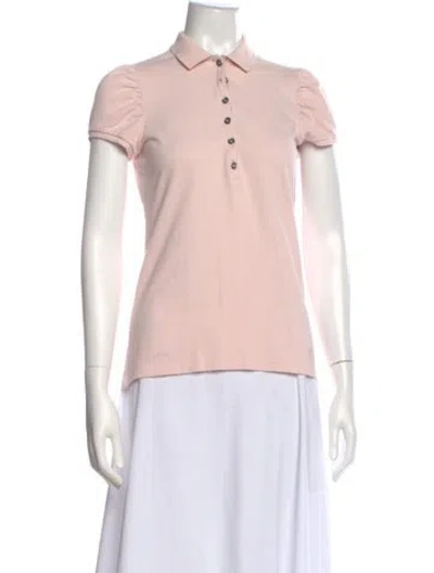Pre-owned Burberry Short Sleeve Polo In Pink