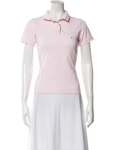 Pre-owned Burberry Short Sleeve Polo In Pink