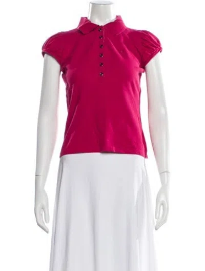 Pre-owned Burberry Short Sleeve Polo In Pink