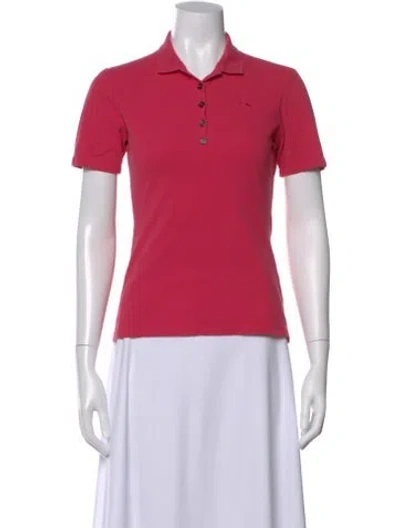 Pre-owned Burberry Short Sleeve Polo In Pink