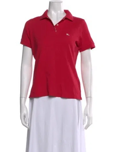 Pre-owned Burberry Short Sleeve Polo In Pink