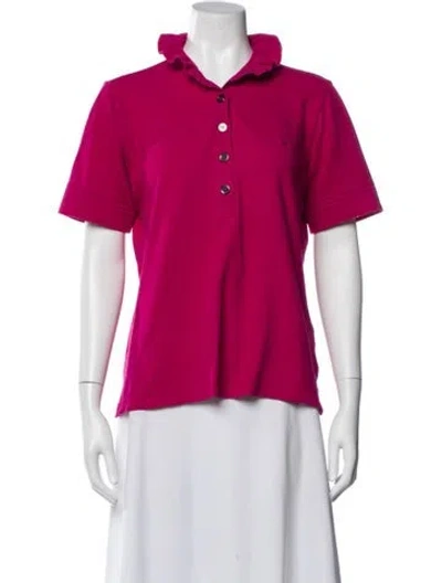 Pre-owned Burberry Short Sleeve Polo In Pink
