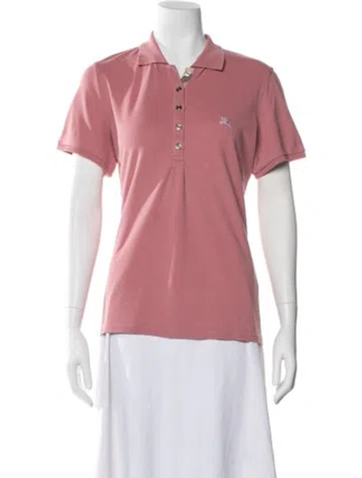 Pre-owned Burberry Short Sleeve Polo In Pink