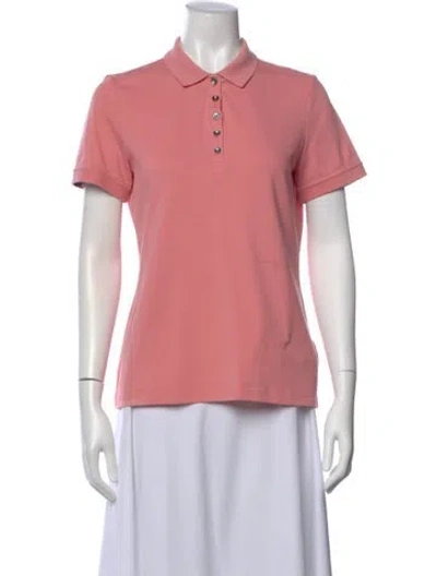 Pre-owned Burberry Short Sleeve Polo In Pink