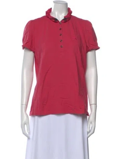 Pre-owned Burberry Short Sleeve Polo In Pink