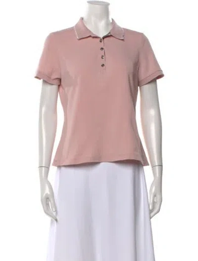 Pre-owned Burberry Short Sleeve Polo In Pink