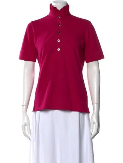 Pre-owned Burberry Short Sleeve Polo In Pink