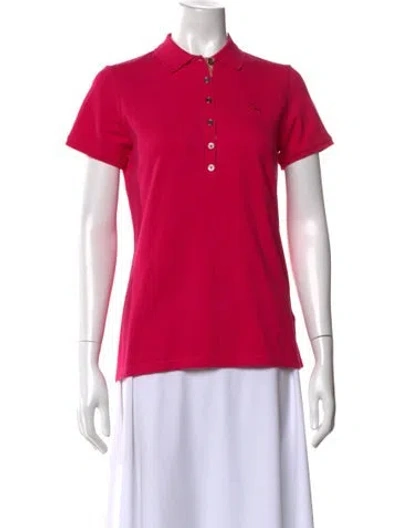 Pre-owned Burberry Short Sleeve Polo In Pink