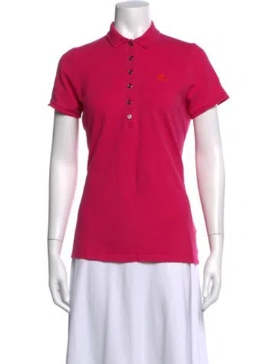 Pre-owned Burberry Short Sleeve Polo In Pink