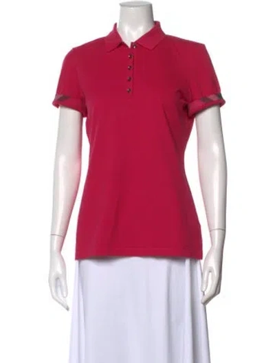 Pre-owned Burberry Short Sleeve Polo In Pink