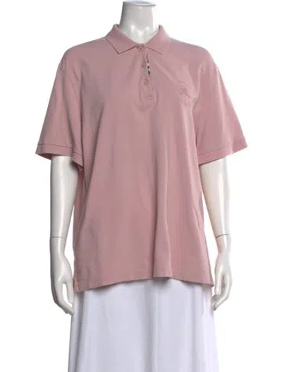 Pre-owned Burberry Short Sleeve Polo In Pink