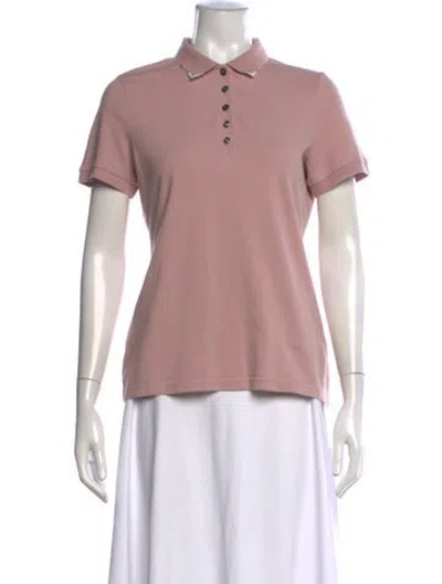 Pre-owned Burberry Short Sleeve Polo In Pink