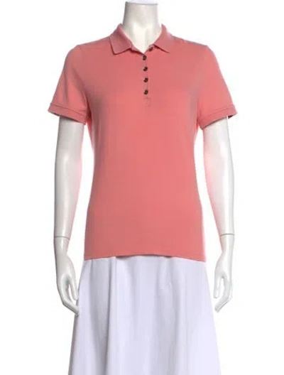 Pre-owned Burberry Short Sleeve Polo In Pink