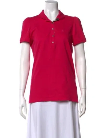 Pre-owned Burberry Short Sleeve Polo In Pink