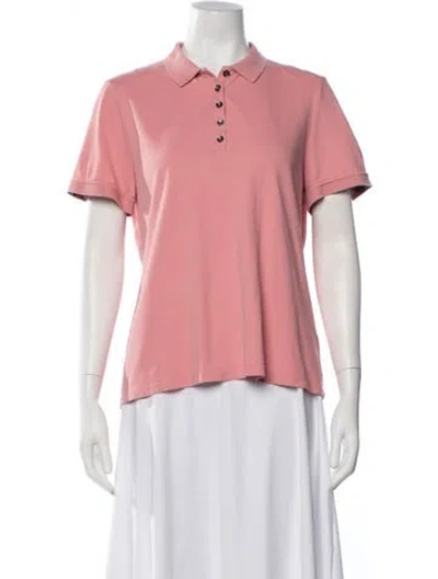 Pre-owned Burberry Short Sleeve Polo In Pink
