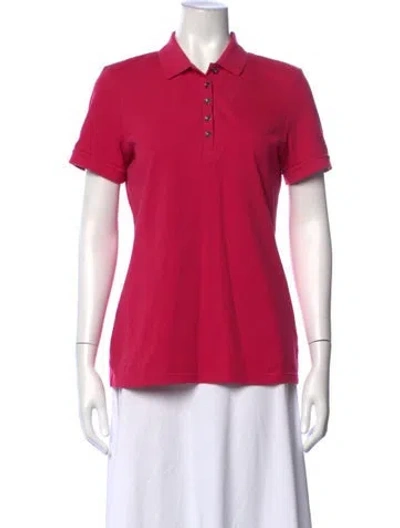 Pre-owned Burberry Short Sleeve Polo In Pink