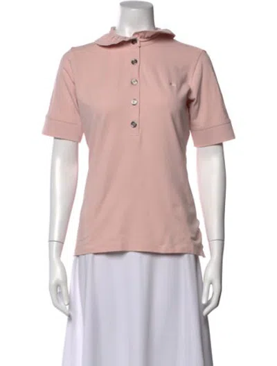 Pre-owned Burberry Short Sleeve Polo In Pink