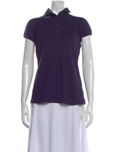 Pre-owned Burberry Short Sleeve Polo In Purple