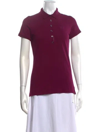 Pre-owned Burberry Short Sleeve Polo In Purple