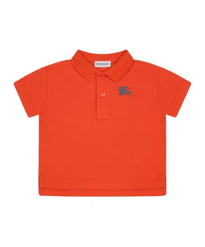 Burberry Kids' Short Sleeve Polo In Red