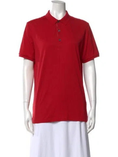 Pre-owned Burberry Short Sleeve Polo In Red
