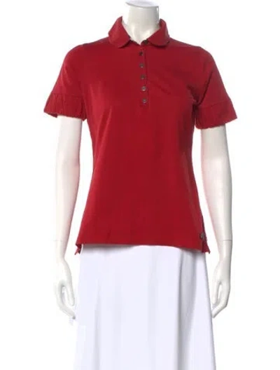 Pre-owned Burberry Short Sleeve Polo In Red
