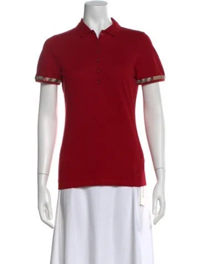 Pre-owned Burberry Short Sleeve Polo In Red