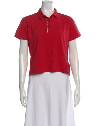 Pre-owned Burberry Short Sleeve Polo In Red
